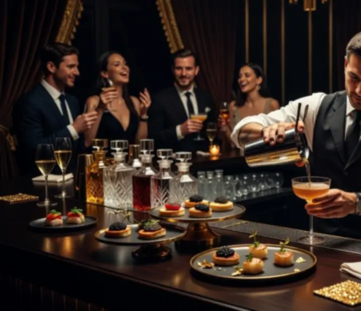 Gourmet koktélbár és látványos italkínálat egy elegáns Duna gálán
