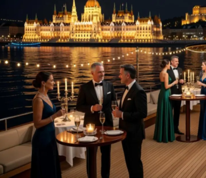 Esti river gala a Dunán, elegáns vendégekkel és hangulatos fényekkel